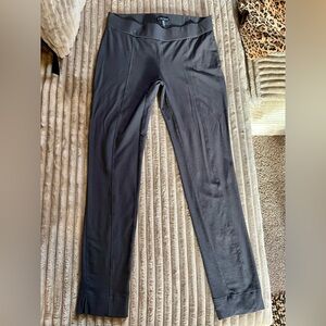 Eileen Fisher dark grey elastic waist straight leg pants